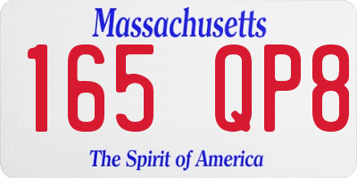 MA license plate 165QP8