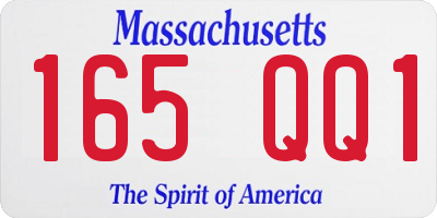 MA license plate 165QQ1