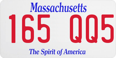 MA license plate 165QQ5