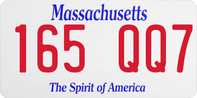 MA license plate 165QQ7