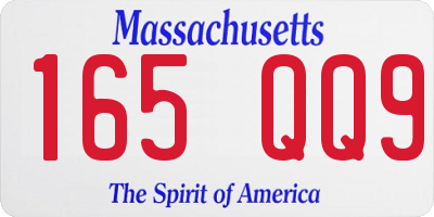 MA license plate 165QQ9