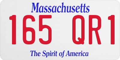 MA license plate 165QR1