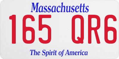 MA license plate 165QR6