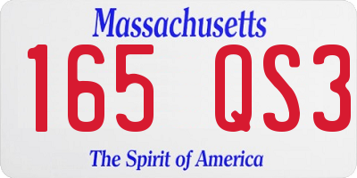 MA license plate 165QS3