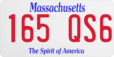 MA license plate 165QS6