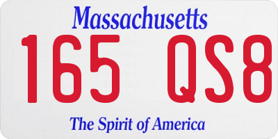 MA license plate 165QS8