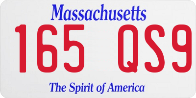 MA license plate 165QS9