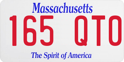 MA license plate 165QT0