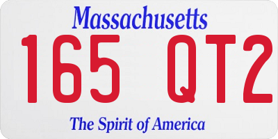 MA license plate 165QT2