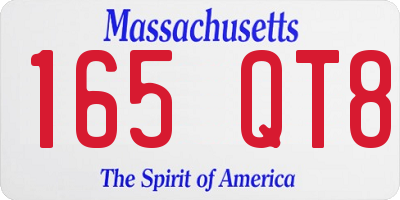MA license plate 165QT8