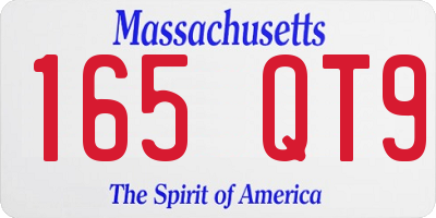 MA license plate 165QT9