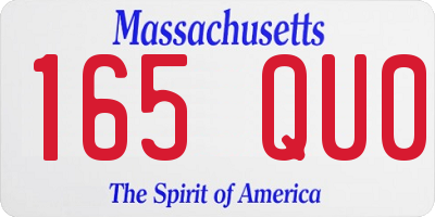 MA license plate 165QU0