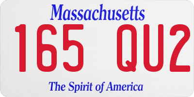 MA license plate 165QU2
