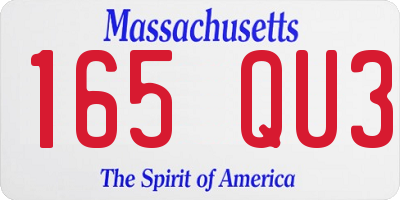 MA license plate 165QU3