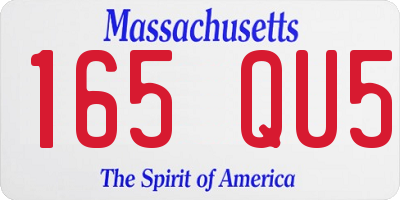 MA license plate 165QU5