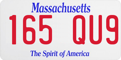 MA license plate 165QU9