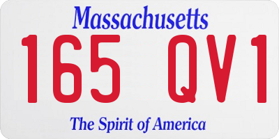MA license plate 165QV1