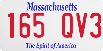 MA license plate 165QV3