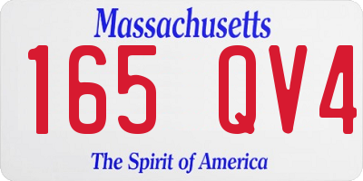 MA license plate 165QV4