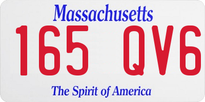 MA license plate 165QV6