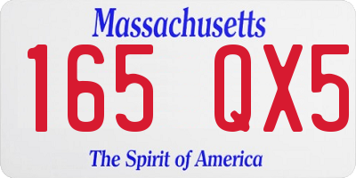 MA license plate 165QX5