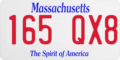 MA license plate 165QX8