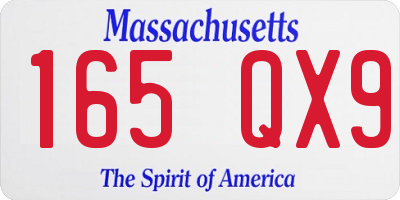 MA license plate 165QX9