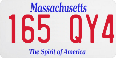 MA license plate 165QY4
