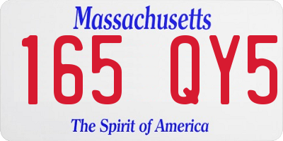 MA license plate 165QY5