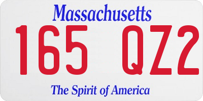 MA license plate 165QZ2