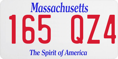 MA license plate 165QZ4