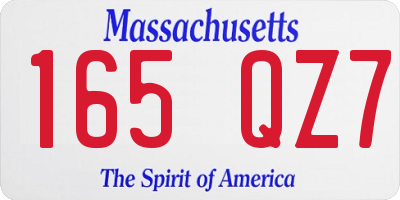 MA license plate 165QZ7