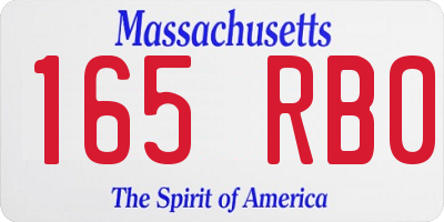MA license plate 165RB0