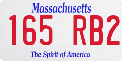 MA license plate 165RB2