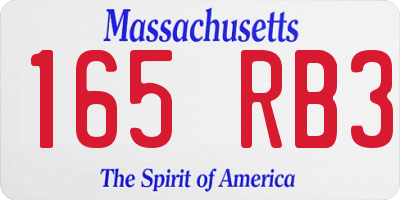 MA license plate 165RB3