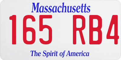 MA license plate 165RB4