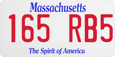 MA license plate 165RB5