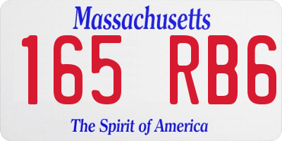 MA license plate 165RB6