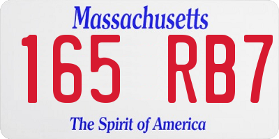 MA license plate 165RB7