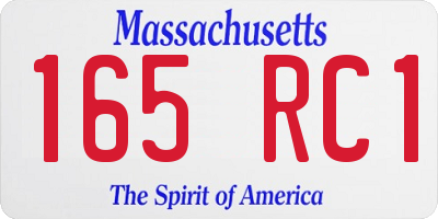 MA license plate 165RC1