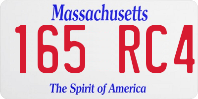 MA license plate 165RC4