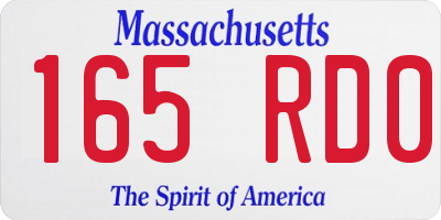 MA license plate 165RD0