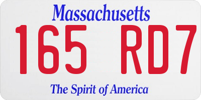 MA license plate 165RD7