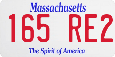 MA license plate 165RE2