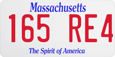 MA license plate 165RE4