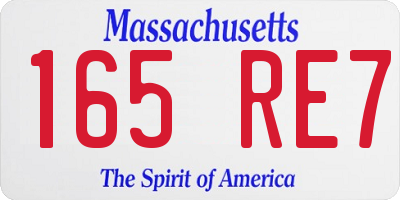 MA license plate 165RE7