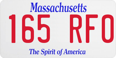 MA license plate 165RF0