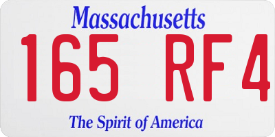 MA license plate 165RF4