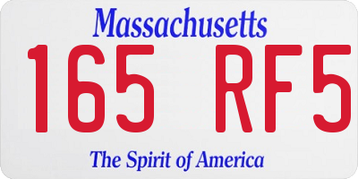 MA license plate 165RF5