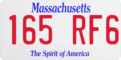 MA license plate 165RF6